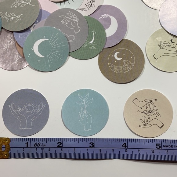 Boho Stickers Planet Moon Symbol. 1 Box 45 Pieces - Picture 4 of 7
